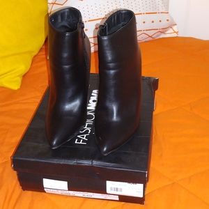 Black Booties with Clear Heel